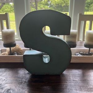 Metal Teal “S” Initial